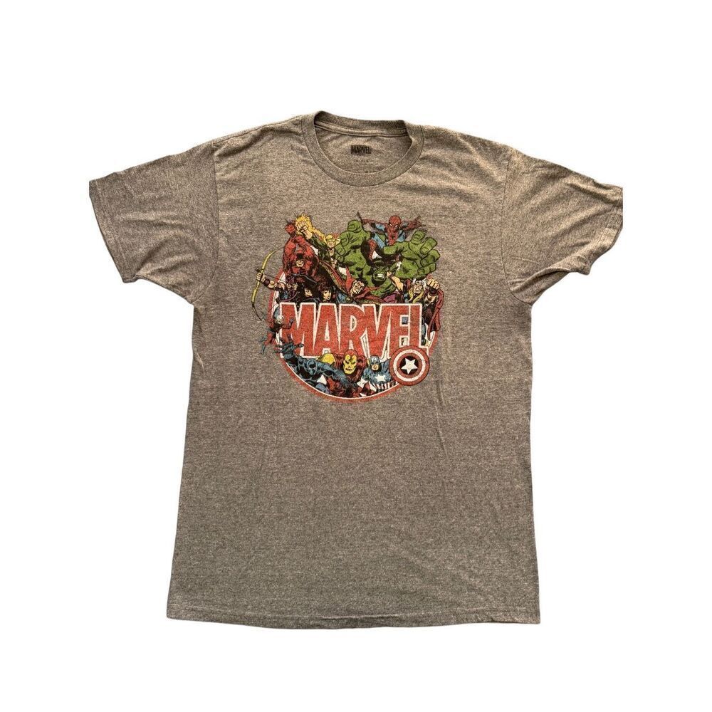 Marvel Large Avengers vintage comic group t-shirt short sleeve Thor Hulk Spider-